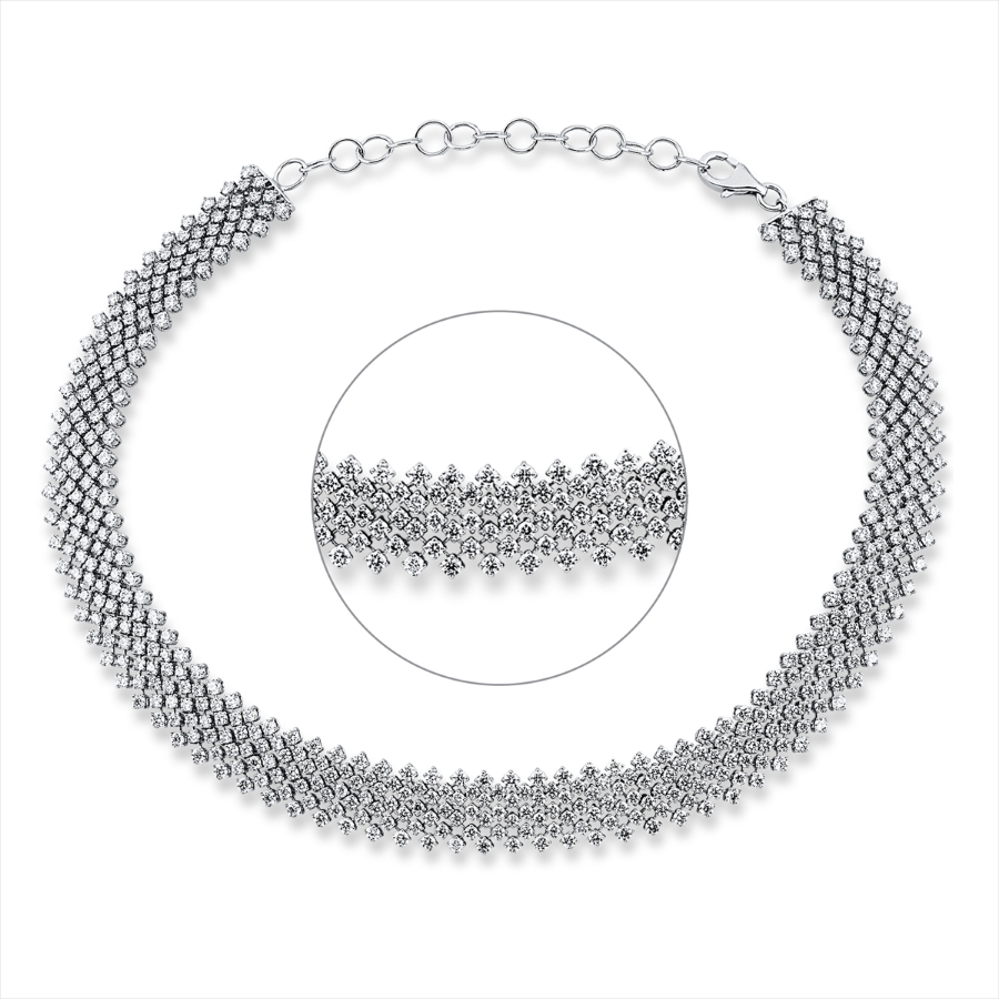 Collier 18 kt WG Choker, 27 cm, adjustable