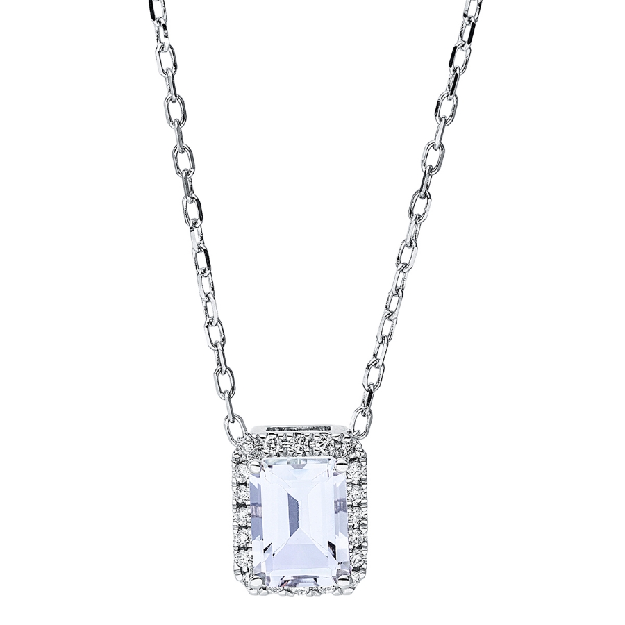 Collier 4er-Krappe 18 kt WG, mit ZÖ 40 cm + 43 cm