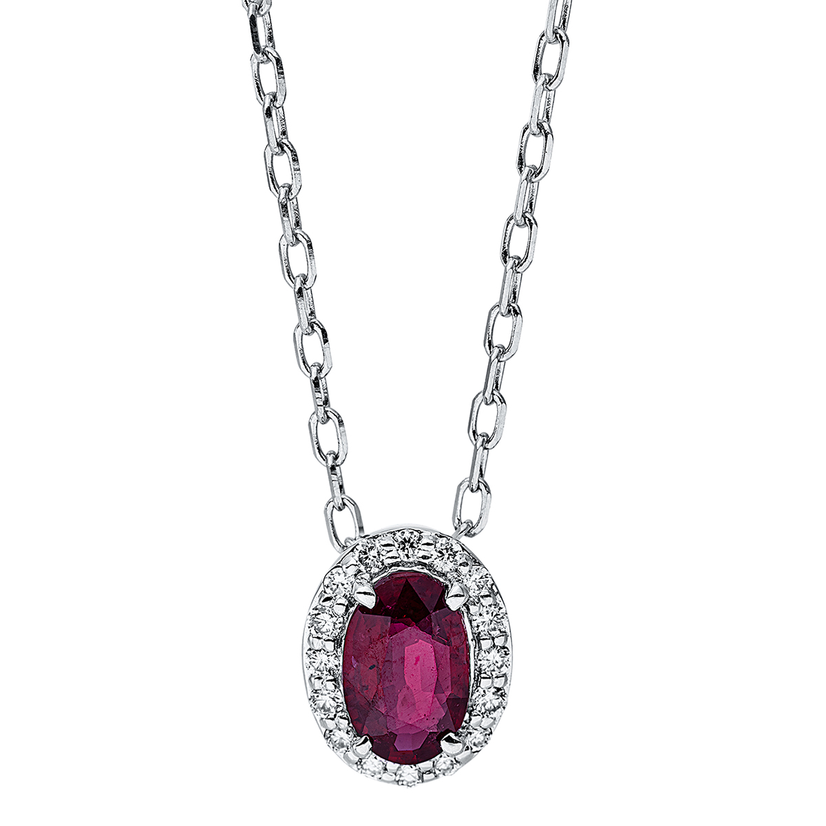 Collier 4er-Krappe 18 kt WG, mit ZÖ 40.6 cm + 40 cm