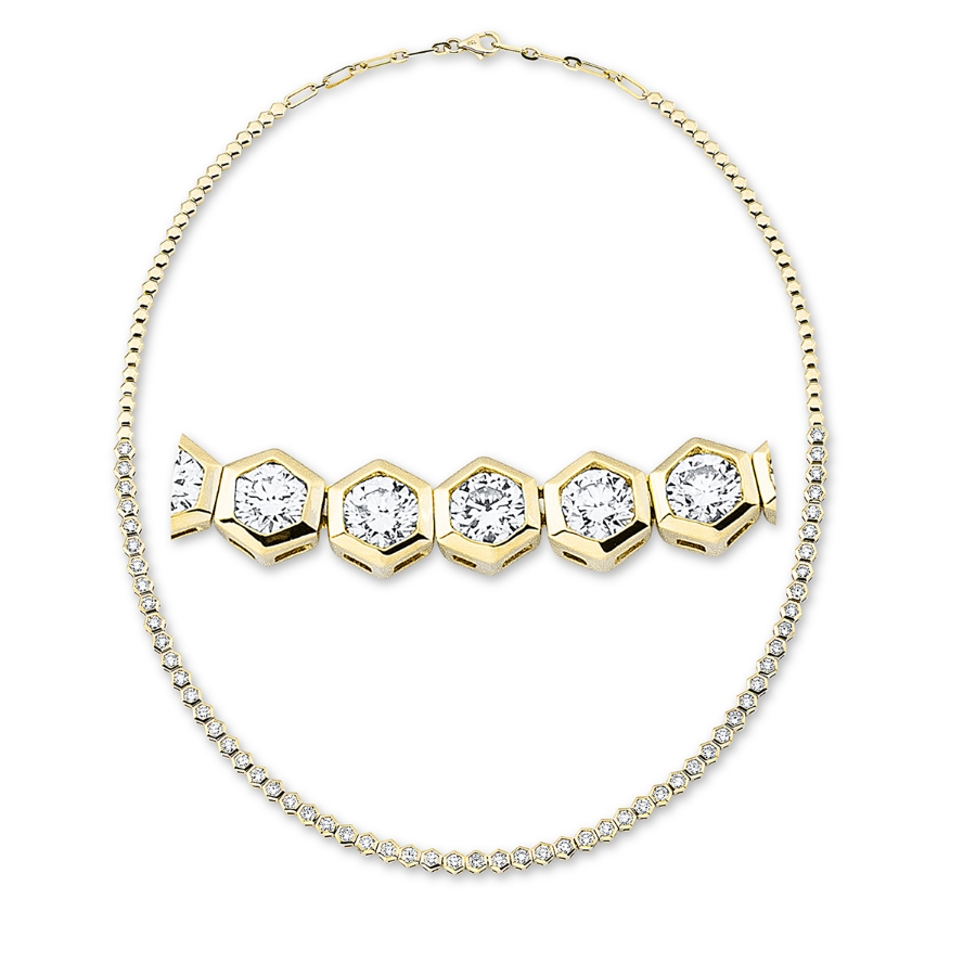 Tenniscollier  18kt Gelbgold mit 4,65ct Diamanten