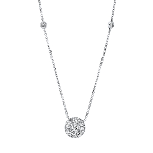 Collier 18 kt WG, mit ZÖ 38.1 cm + 40.6 cm
