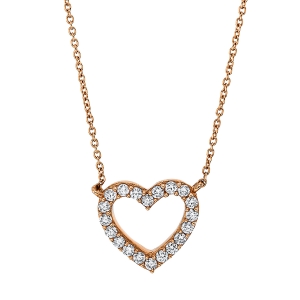 Collier 18 kt RG Herz, mit ZÖ 40 cm