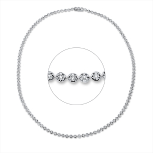 Tenniscollier  18kt Weißgold mit 3,44ct Diamanten