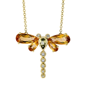 Collier 18 kt GG Libelle, mit ZÖ 40 cm
