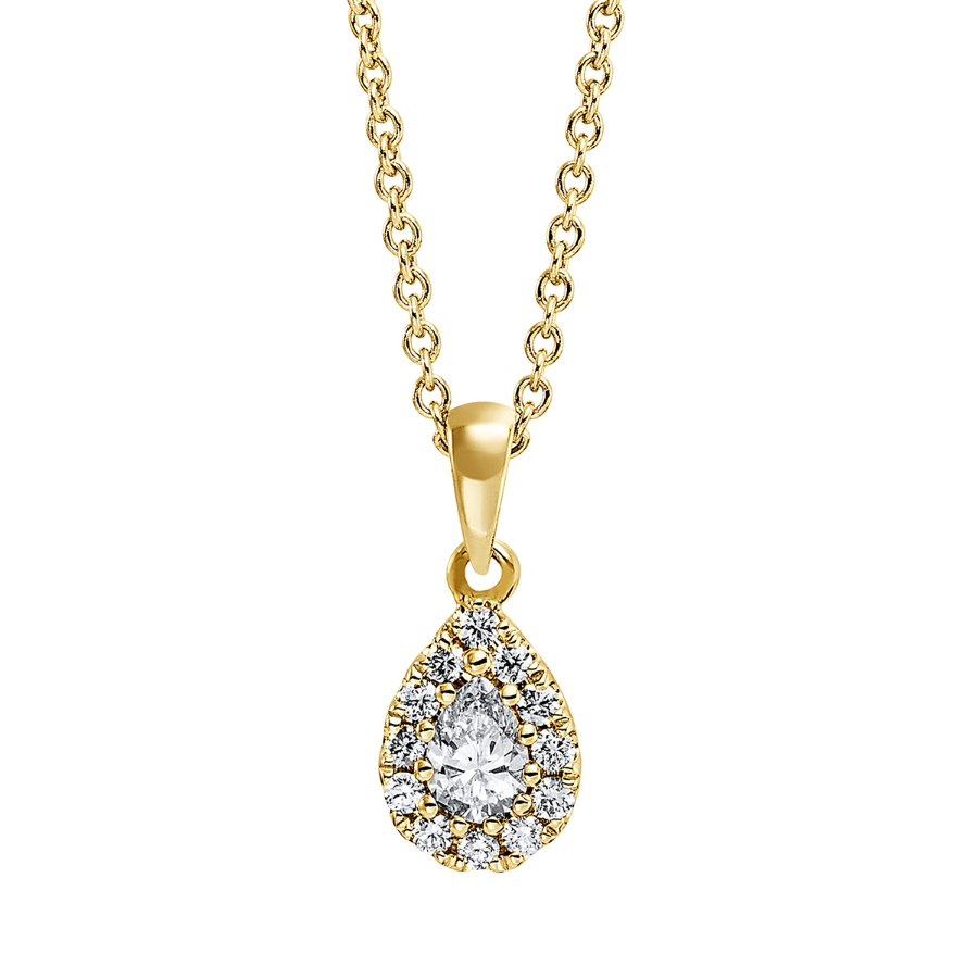 Collier 18 kt GG Tropfen, mit ZÖ 42 cm