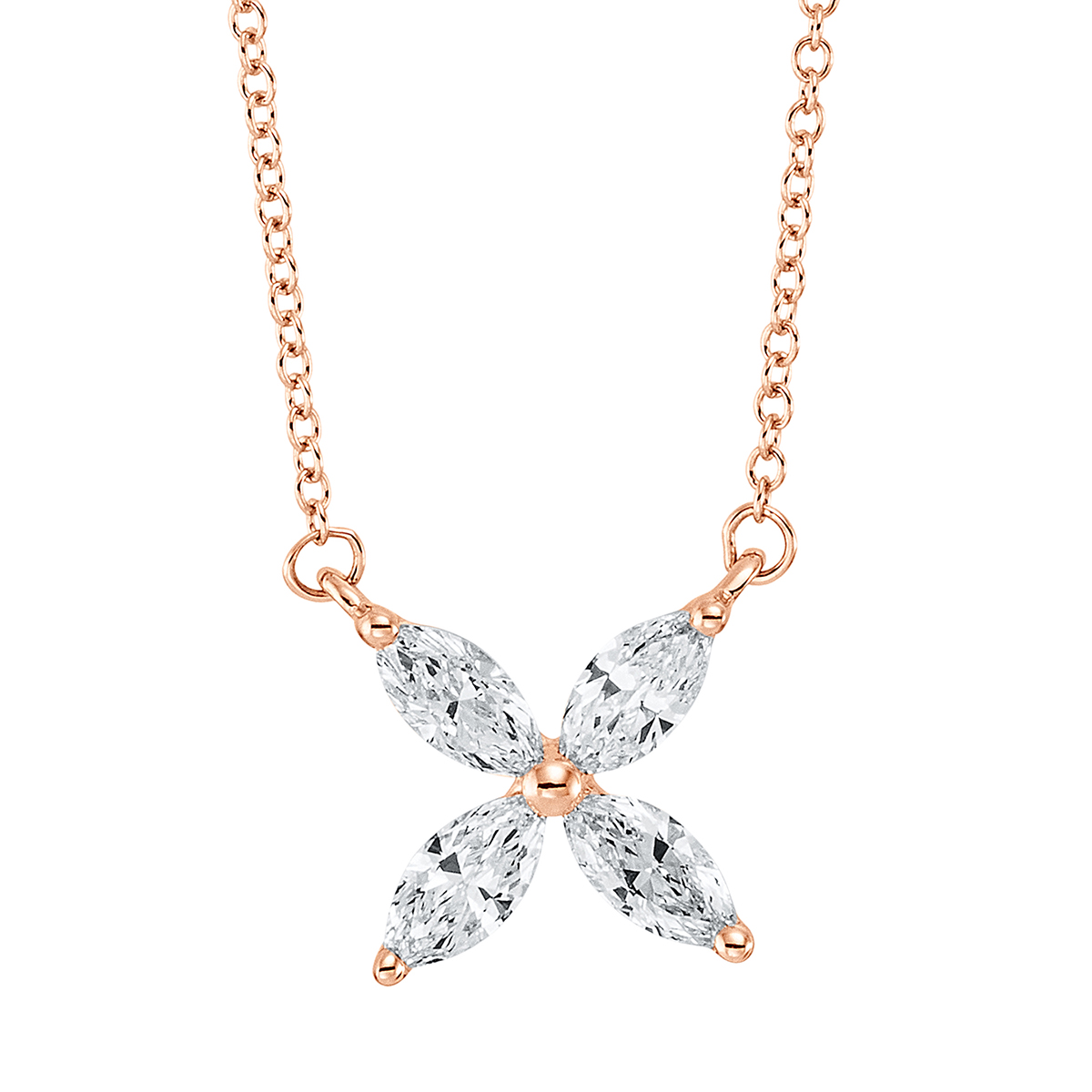 Collier 18 kt RG, mit ZÖ 40 cm