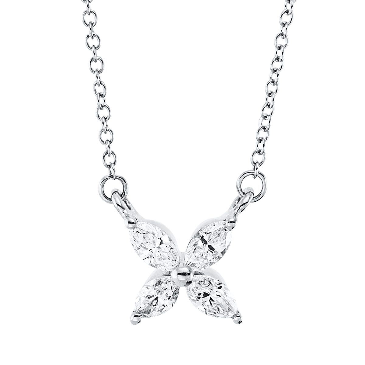 Collier 18 kt WG, mit ZÖ 40 cm