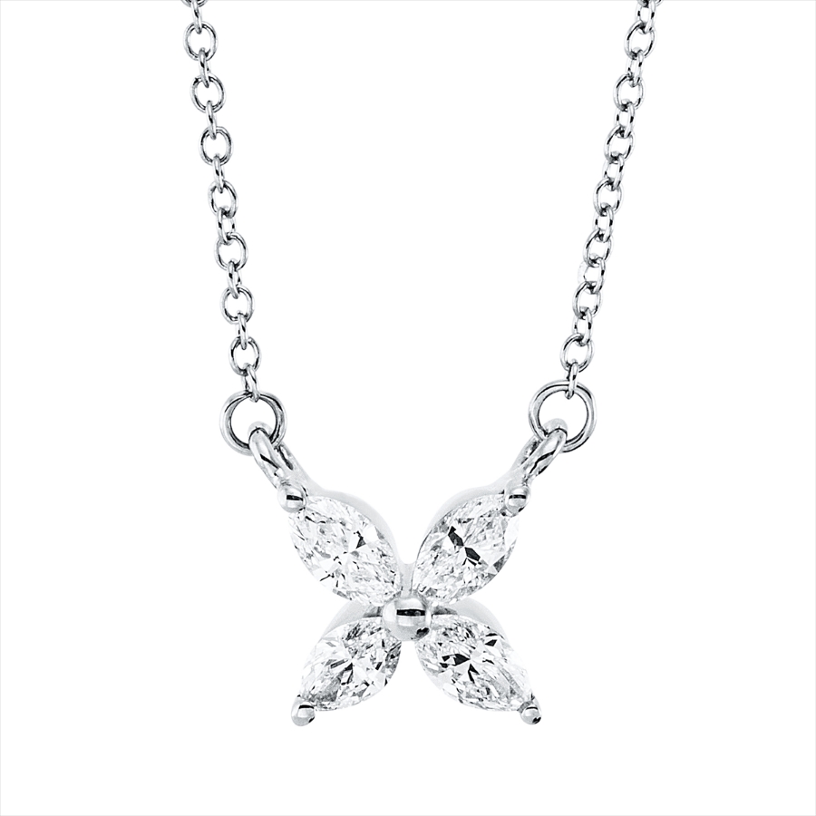 Collier 18 kt WG, mit ZÖ 40 cm