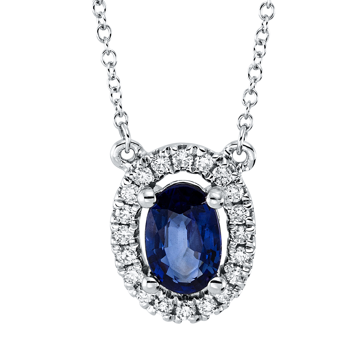 Collier 18 kt WG, mit ZÖ 40 cm