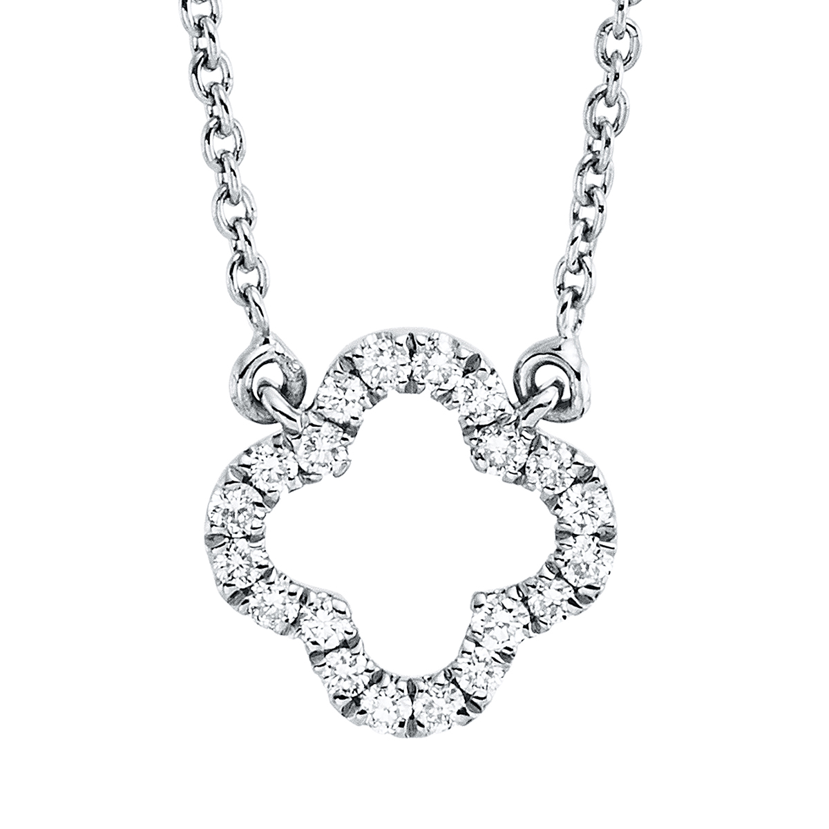 Collier 18 kt WG, mit ZÖ 40 cm + 43 cm