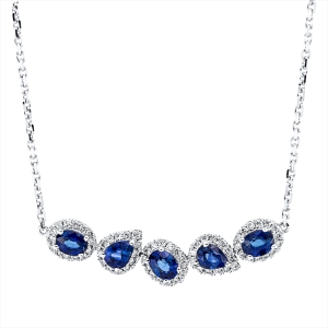 Collier 18 kt WG, mit ZÖ 40,6 cm