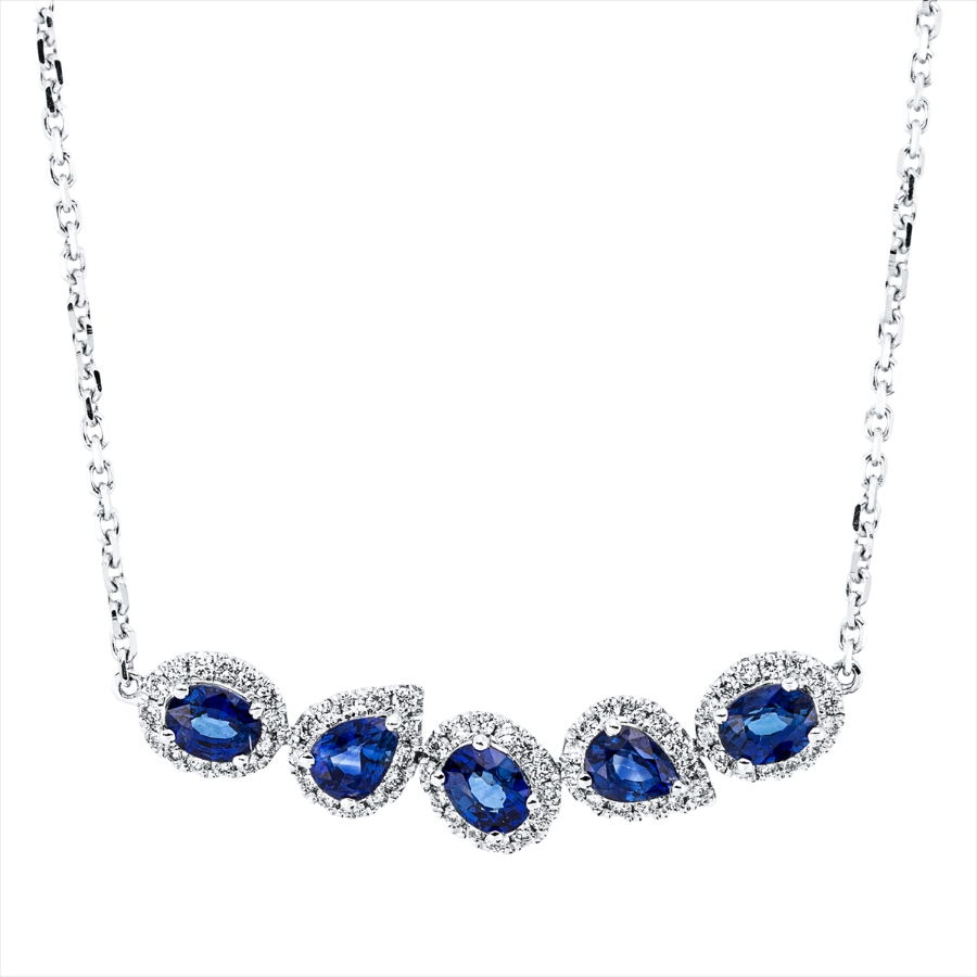 Collier 18 kt WG, mit ZÖ 40,6 cm