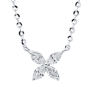 Collier 18 kt WG, mit ZÖ 40,6 cm