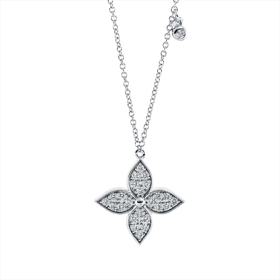 Collier 18 kt WG, mit ZÖ 42 cm