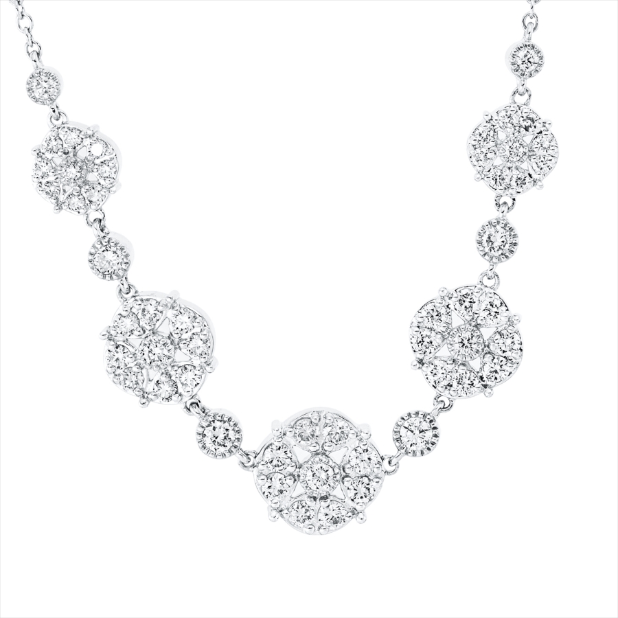 Collier 18 kt WG, mit ZÖ 42 cm
