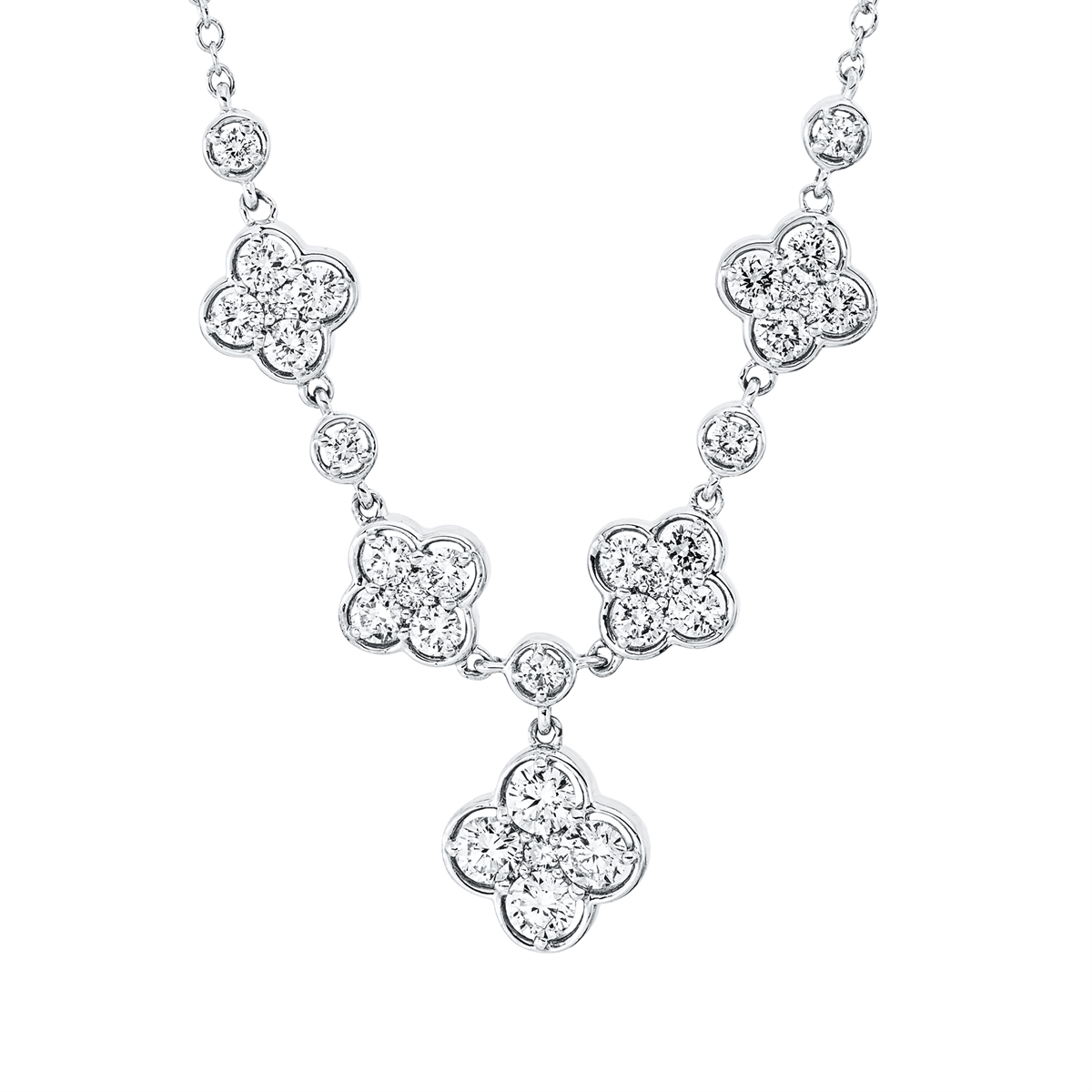 Collier 18 kt WG, mit ZÖ 42 cm