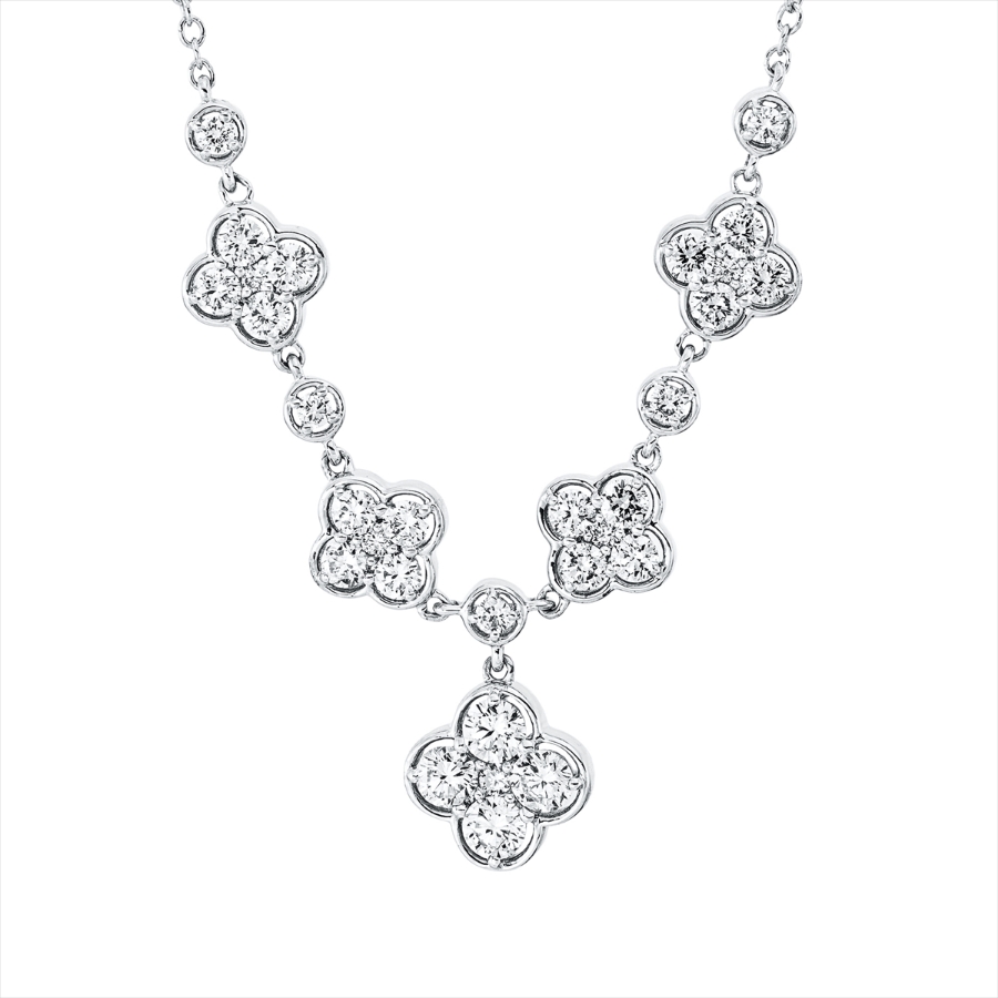 Collier 18 kt WG, mit ZÖ 42 cm