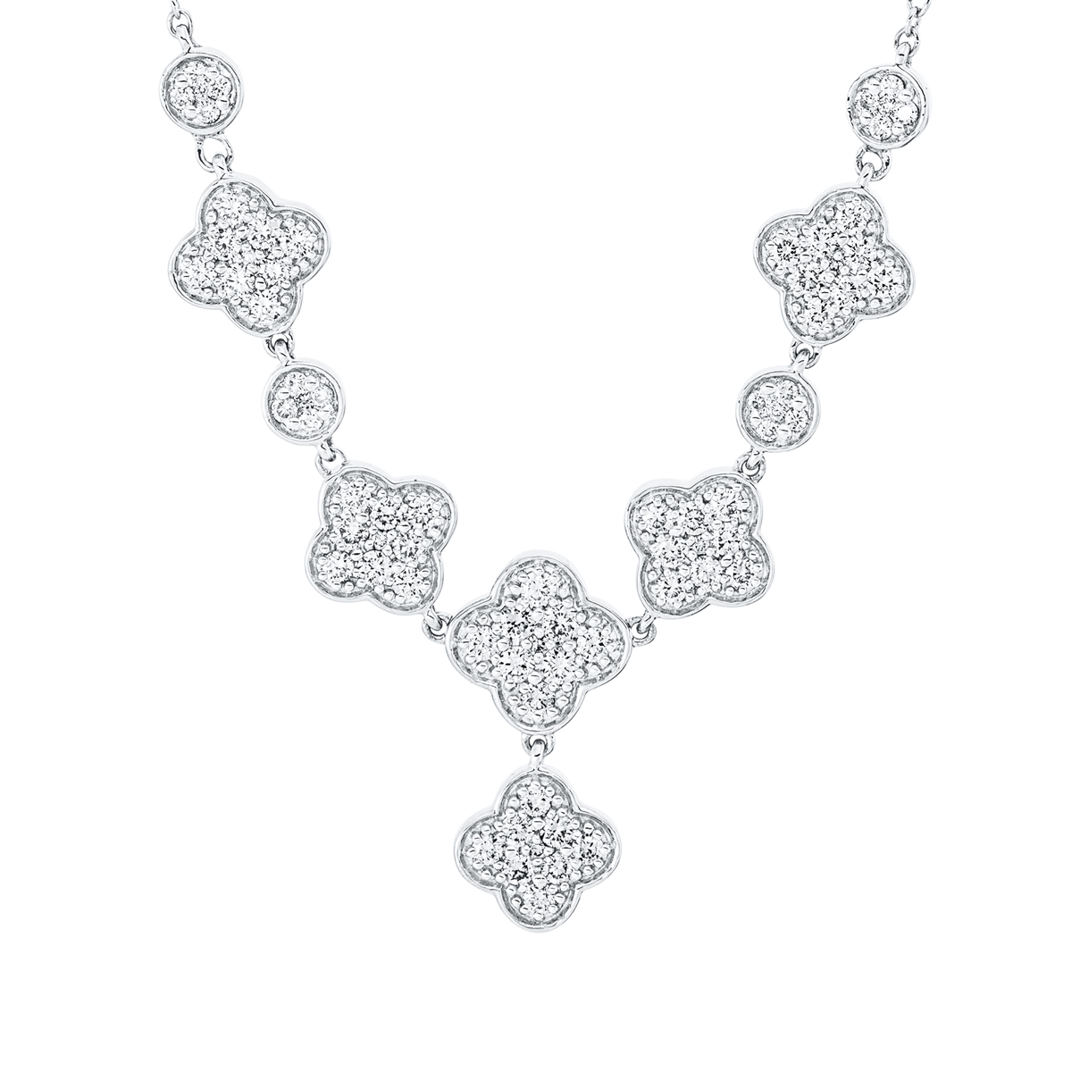 Pavé Collier  18kt Weißgold mit ZÖ 42 cm mit ZÖ 42 cm mit 0,75ct Diamanten