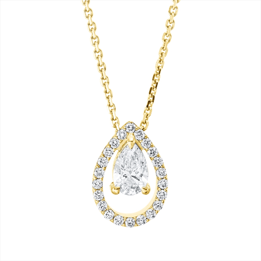 Collier 18 kt GG Tropfen, mit ZÖ 42 cm