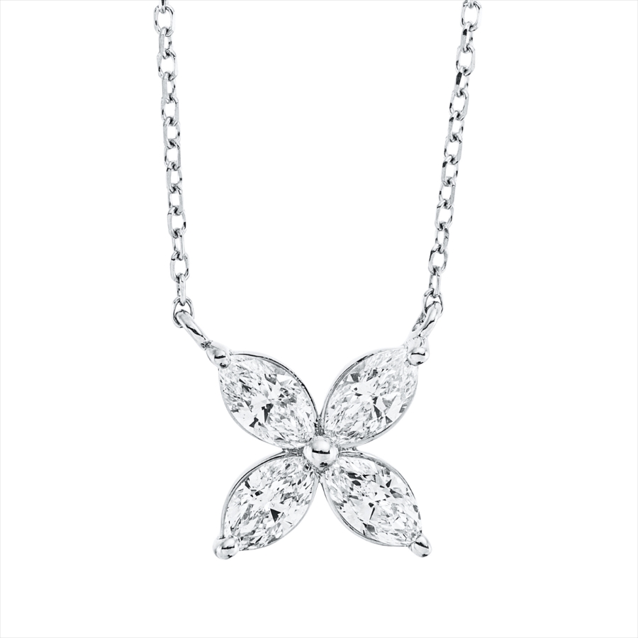 Collier 18 kt WG, mit ZÖ 40 cm + 42 cm