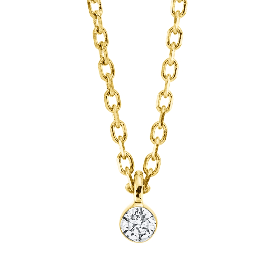Solitaire Collier  18kt Gelbgold mit 0,05ct Diamanten