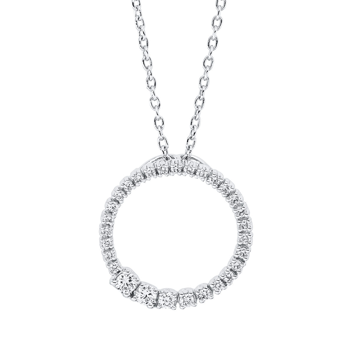 Collier 18 kt WG, mit ZÖ 40 cm