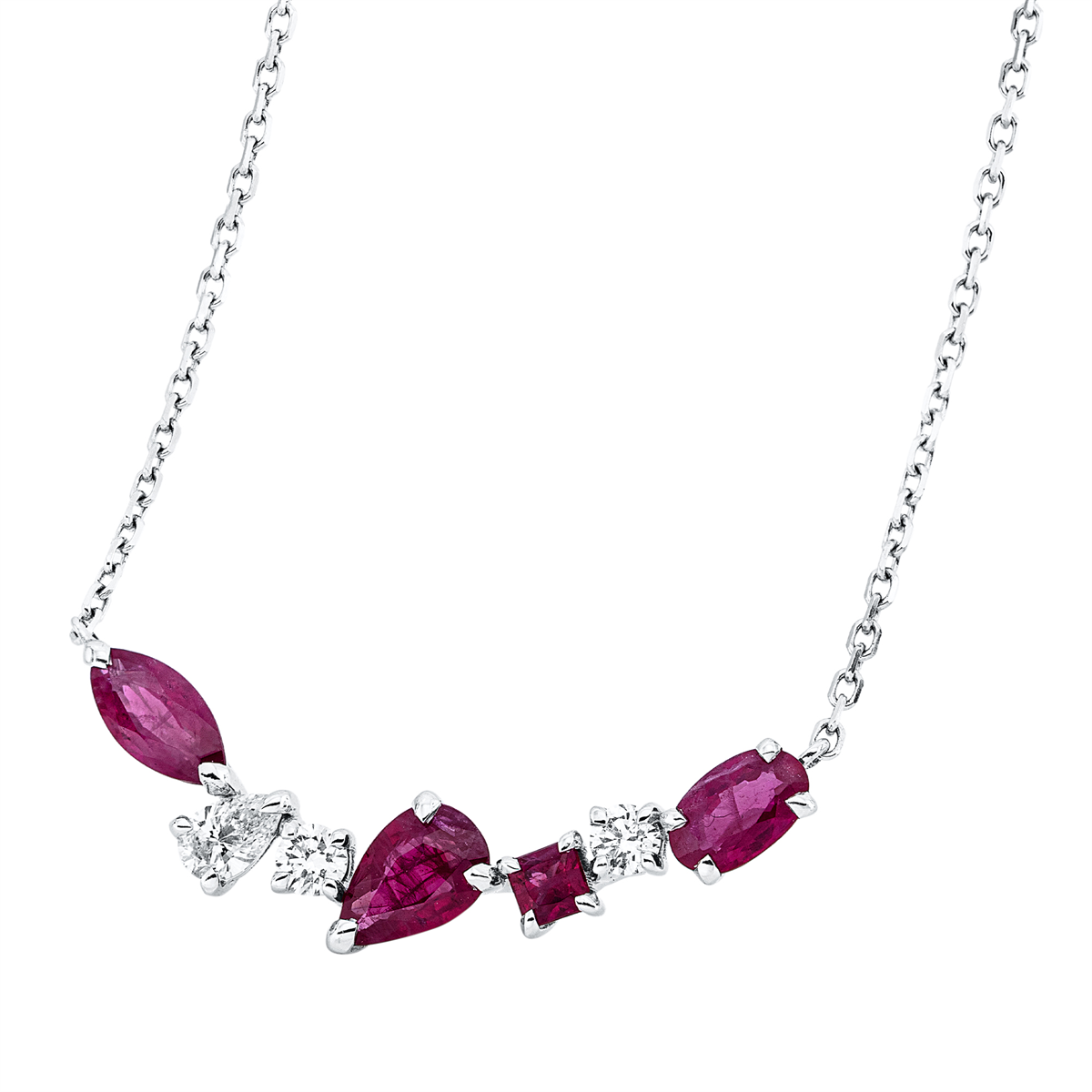 Collier 18 kt WG, mit ZÖ 41 cm