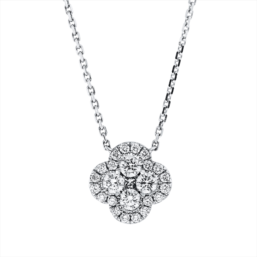 Collier 18 kt WG, mit ZÖ 40 cm + 43 cm