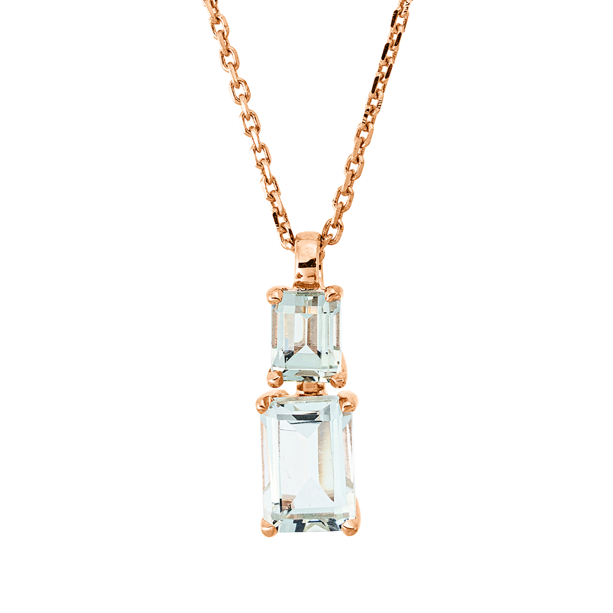 Collier 4er-Krappe 18 kt RG, mit ZÖ 42 cm