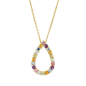 Collier 18 kt GG Tropfen, mit ZÖ 42 cm