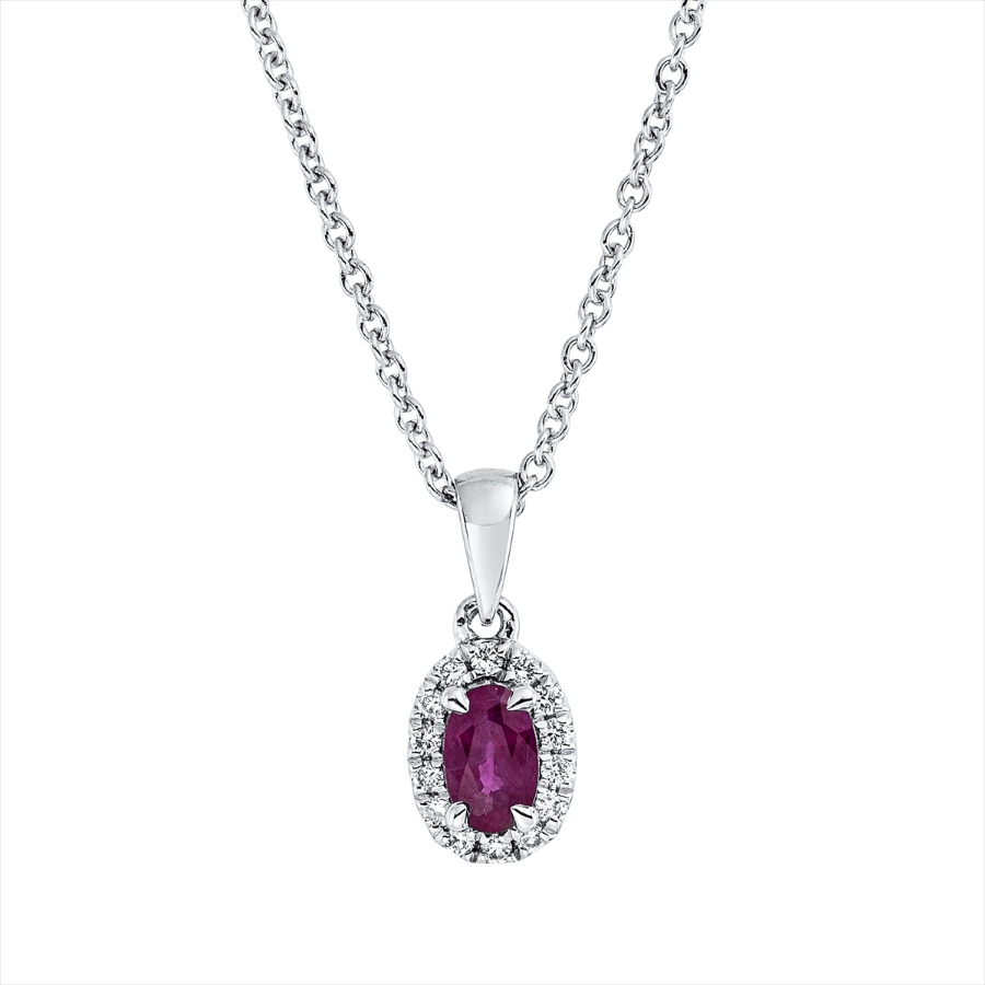 Collier 18 kt WG, mit ZÖ 42 cm