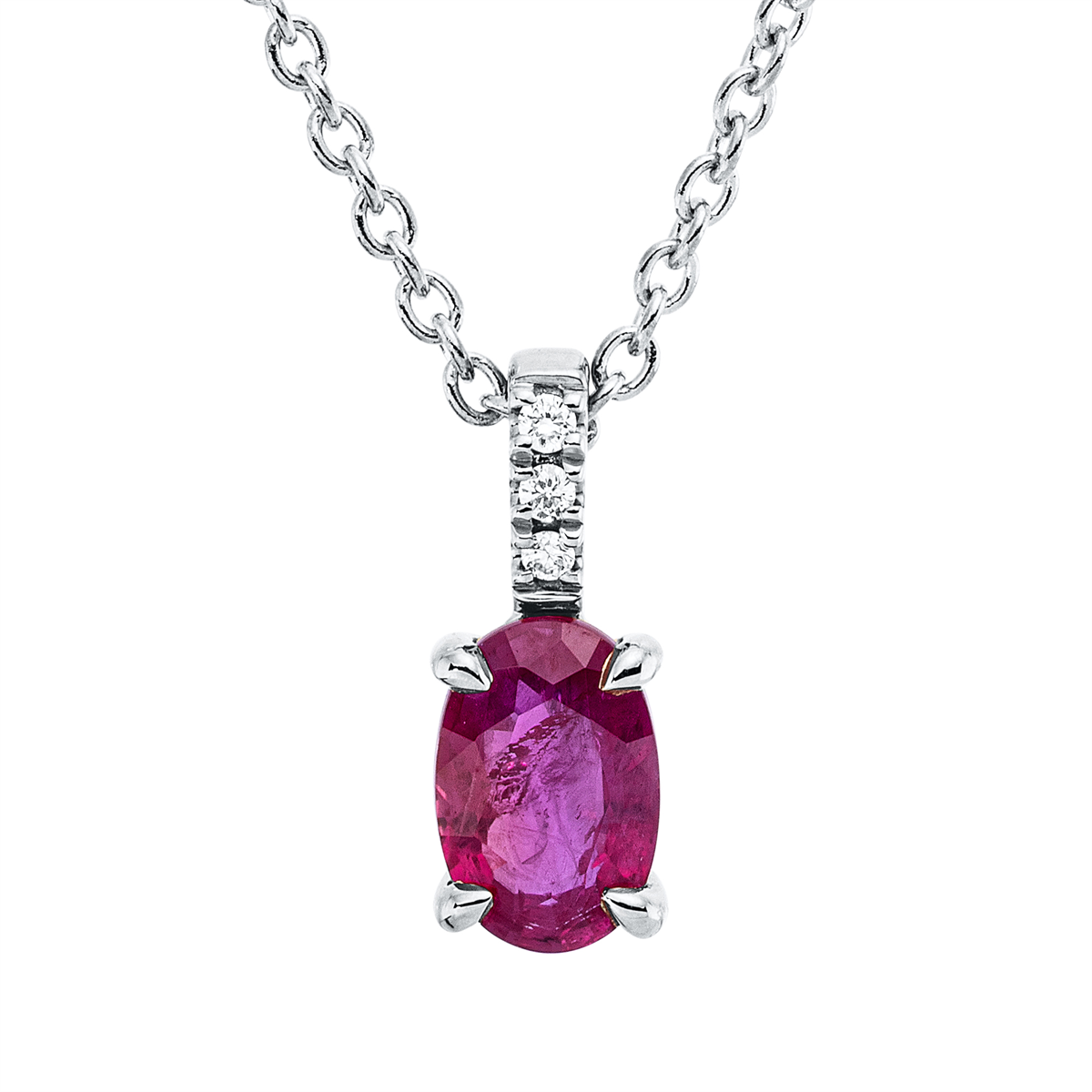 Collier 18 kt WG, mit ZÖ 42 cm