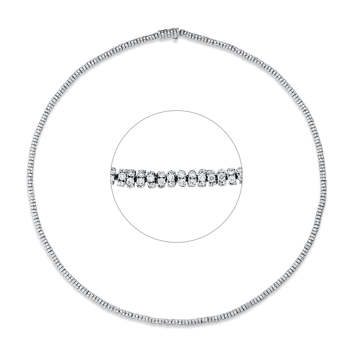 Tenniscollier  18kt Weißgold mit 14,91ct Diamanten