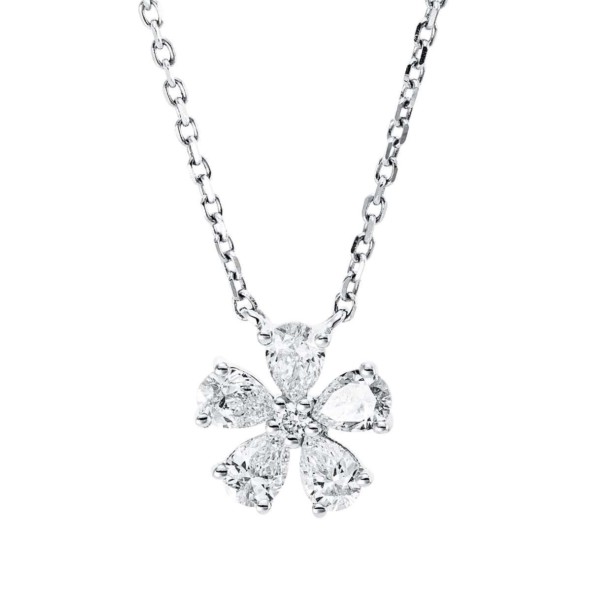 Collier 18 kt WG, mit ZÖ 40 cm
