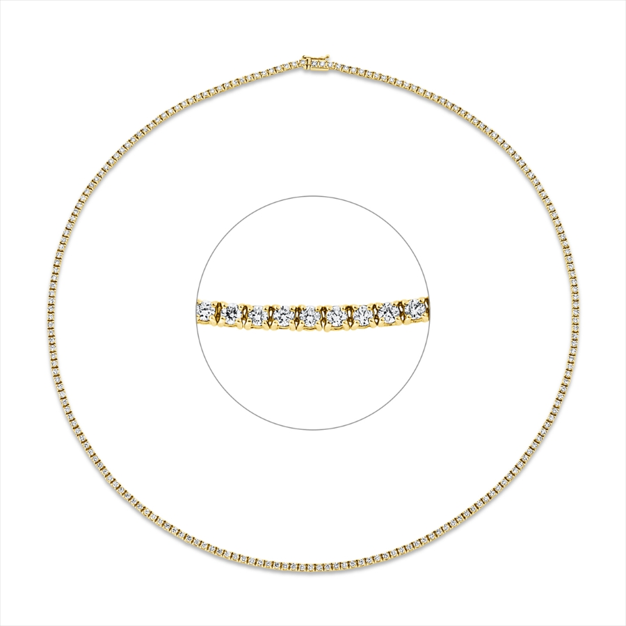 Tenniscollier  18kt Gelbgold mit 6,00ct Diamanten