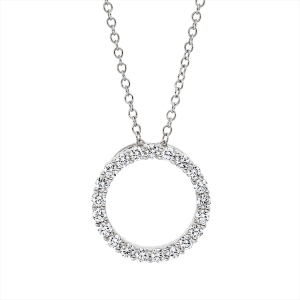 Collier 18 kt WG Kreis, mit ZÖ 40 cm