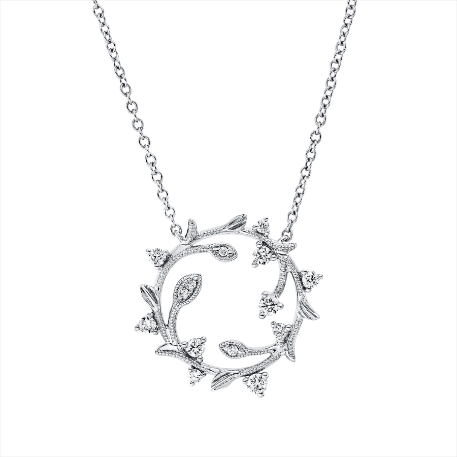 Collier 18 kt WG, mit ZÖ 40 cm + 43 cm