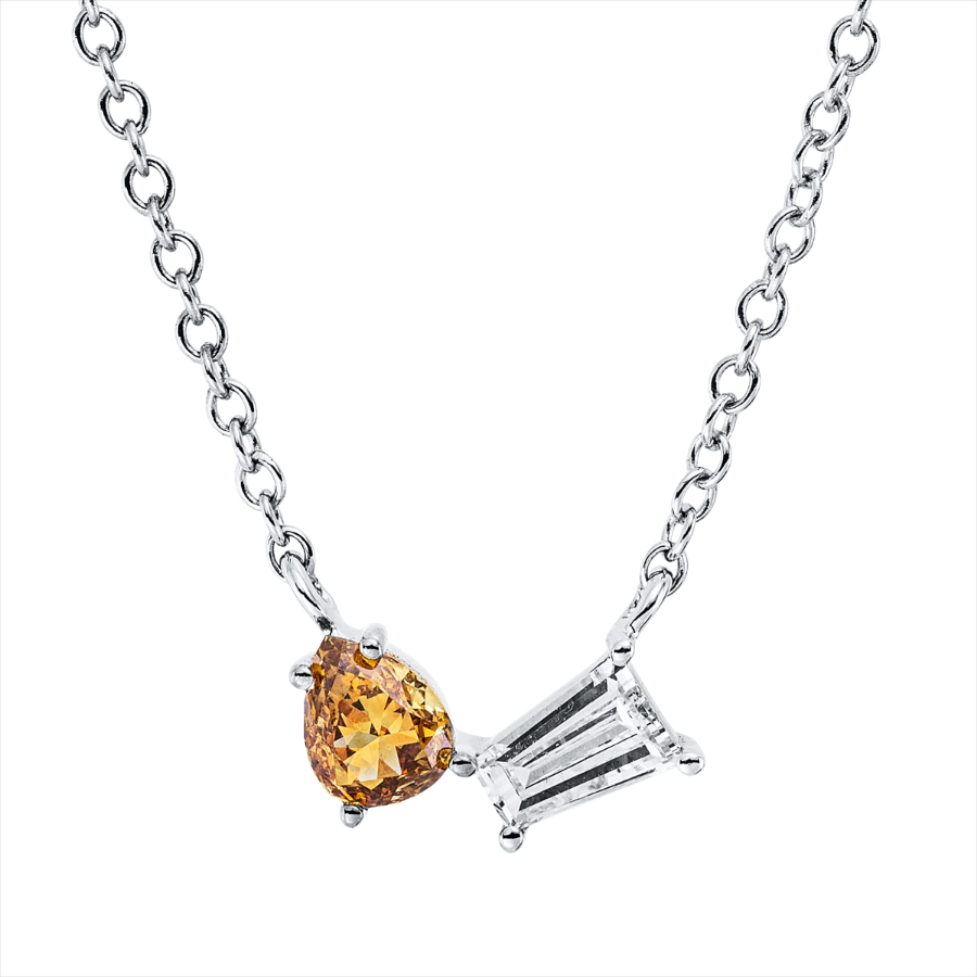 Collier 18 kt WG+GG, mit ZÖ 40 cm + 43 cm
