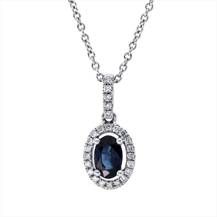 Collier 18 kt WG, mit ZÖ 42 cm