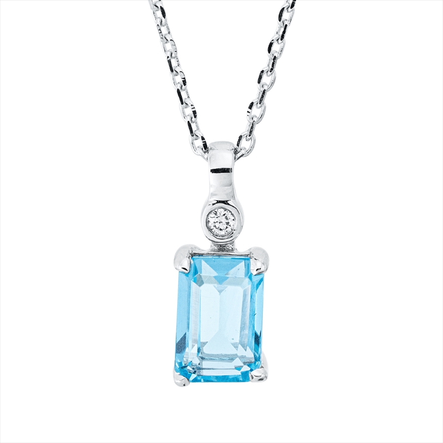 Collier 18 kt WG, mit ZÖ 42 cm