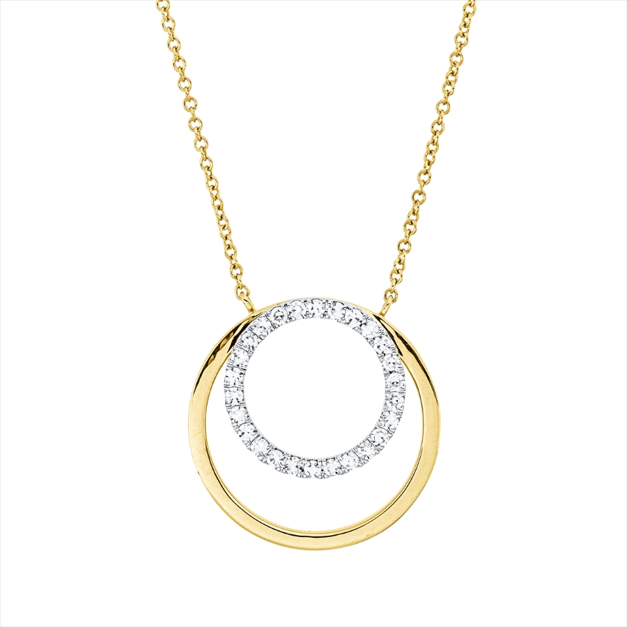 Collier 18 kt GG, Fassung rhodiniert
