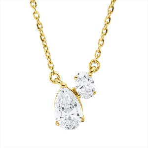 Collier 18 kt GG, mit ZÖ 40 cm + 43 cm