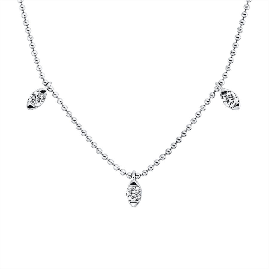 Collier 18 kt WG, mit ZÖ 38 cm + 41 cm