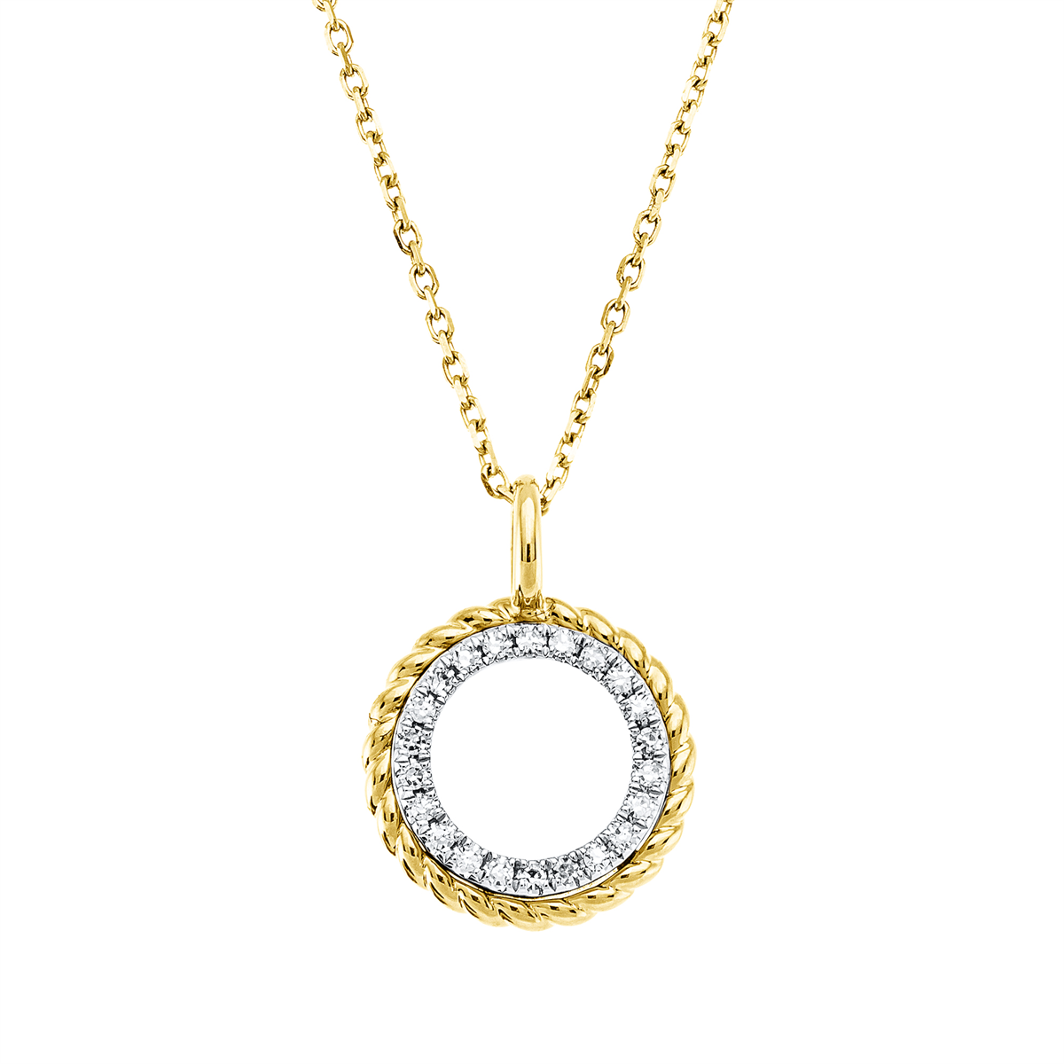 Collier 14 kt GG+WG, mit Öse