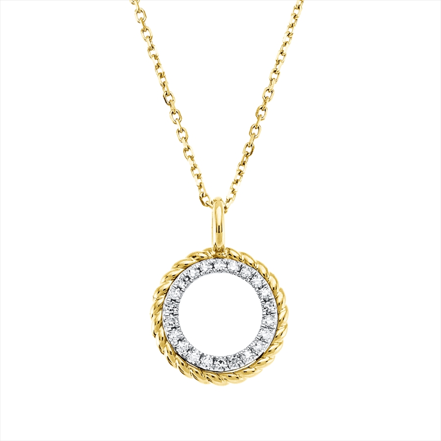 Collier 14 kt GG+WG, mit Öse