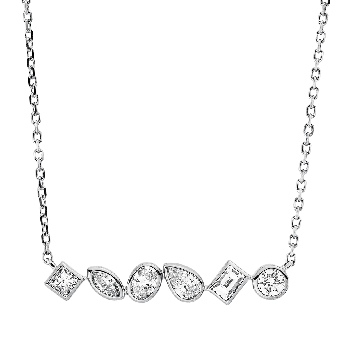Collier 18 kt WG, mit ZÖ 40 cm