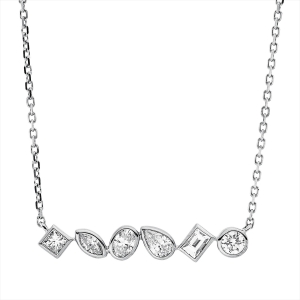 Collier 18 kt WG, mit ZÖ 40 cm