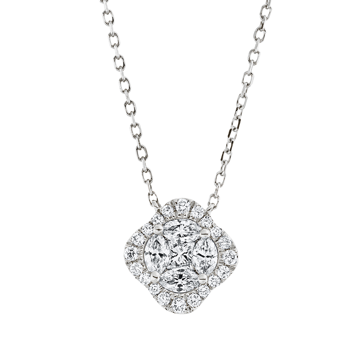 Collier 18 kt WG, mit ZÖ 40 cm
