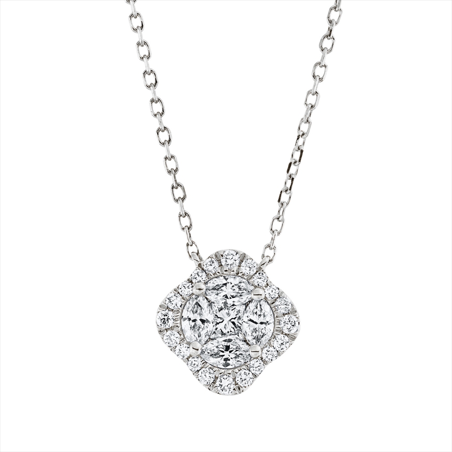 Collier 18 kt WG, mit ZÖ 40 cm