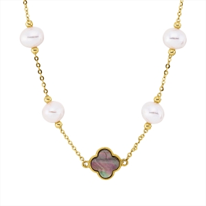 Collier  18kt Gelbgold mit Silikonverschluss bei 43 c mit Farbstein